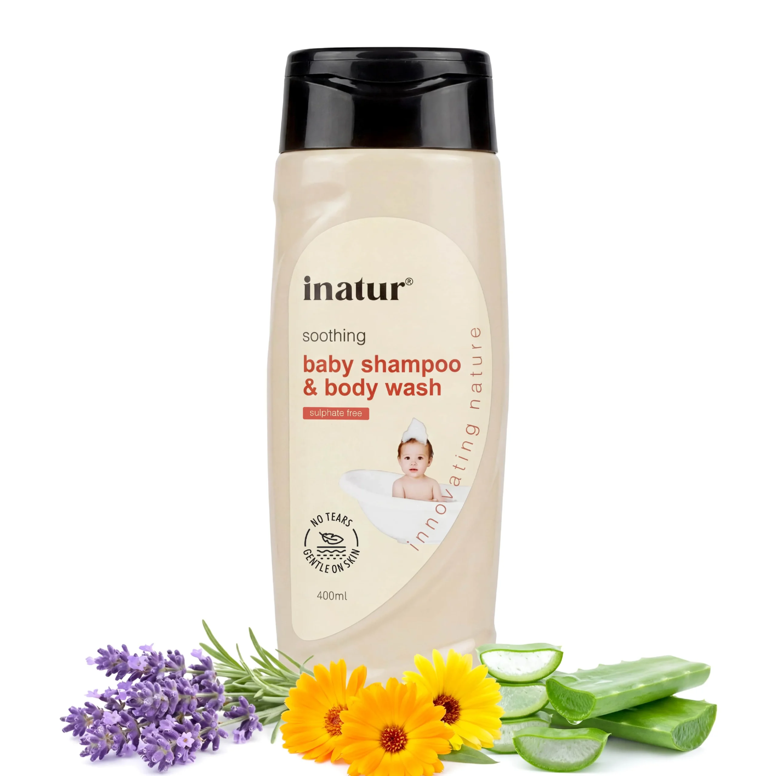 inatur_Soothing_Baby_Shampoo_and_Body_Wash_sulphate_free_bottle_for_gentle_baby_skin_and_hair_care